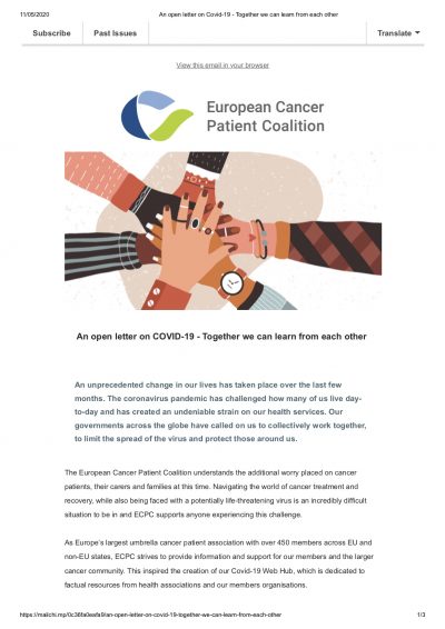 An open letter on COVID-19 newsletter preview