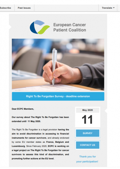 Right To Be Forgotten: Deadline Extension newsletter preview