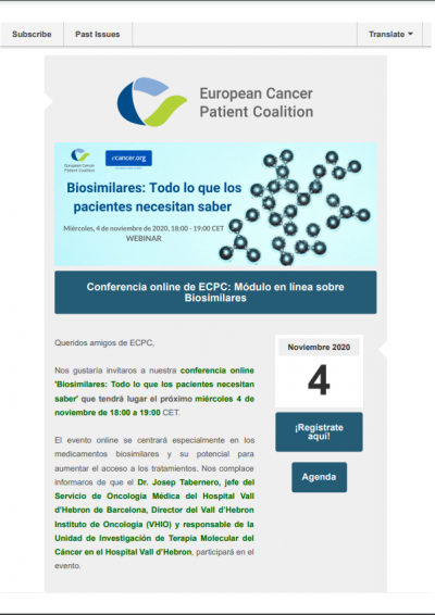 Webinar Sobre Biosimilares ES newsletter preview