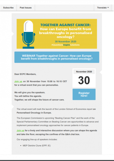 Together Against Cancer SAVE THE DATE (Copy 02) newsletter preview