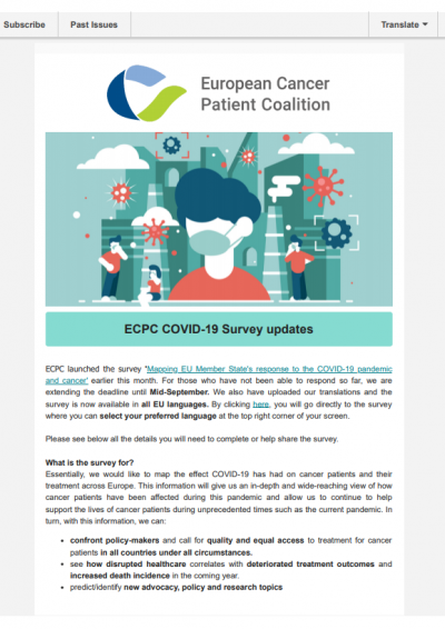 ECPC COVID-19 Survey updates newsletter preview
