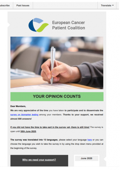 Biomarkers Survey – Your opinion counts! newsletter preview