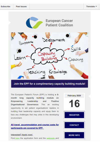 EPF Capacity Building Module newsletter preview