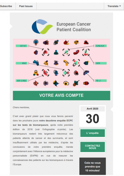 FRENCH Biomarkers questionaire newsletter preview