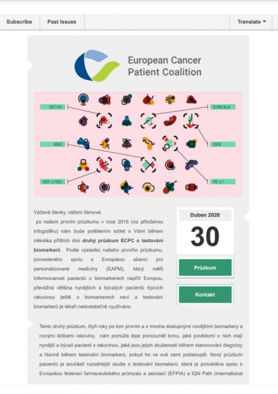 Czech Biomarkers Questionaire newsletter preview