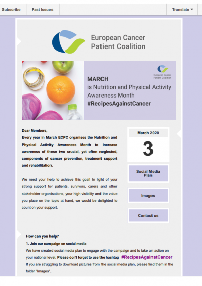 Nutrition And Physical Activity Awareness Month 2020 newsletter preview