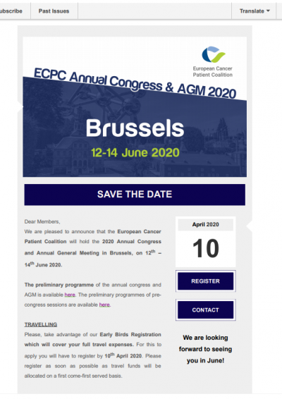 Save The Date: Annual Congress newsletter preview