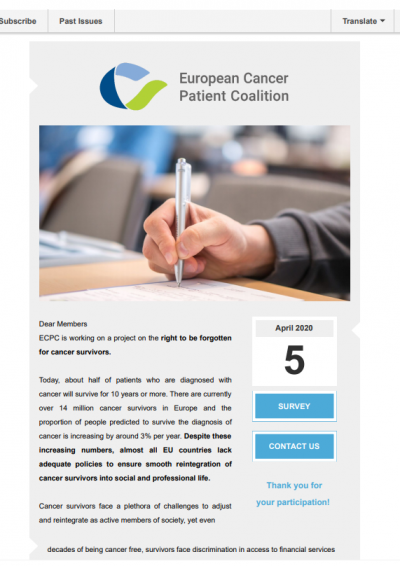 Right To Be Forgotten newsletter preview