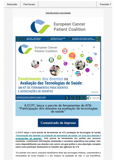 ECPC Launches The HTA Toolkit PT newsletter preview