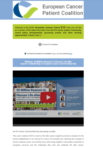 ECPC Newsletter July #1 newsletter preview