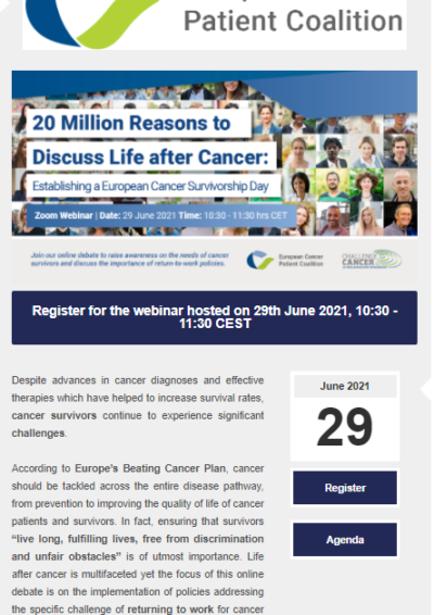 EU Survivorship day newsletter preview