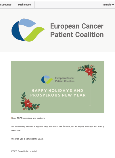 Happy Holidays 2021 newsletter preview