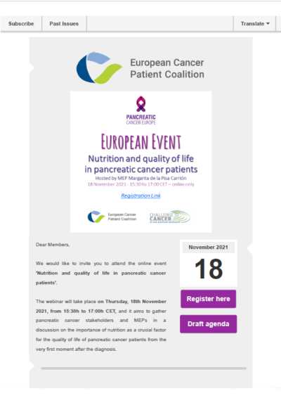 Nutrition And Quality Of Life In Pancreatic Cancer Patients newsletter preview